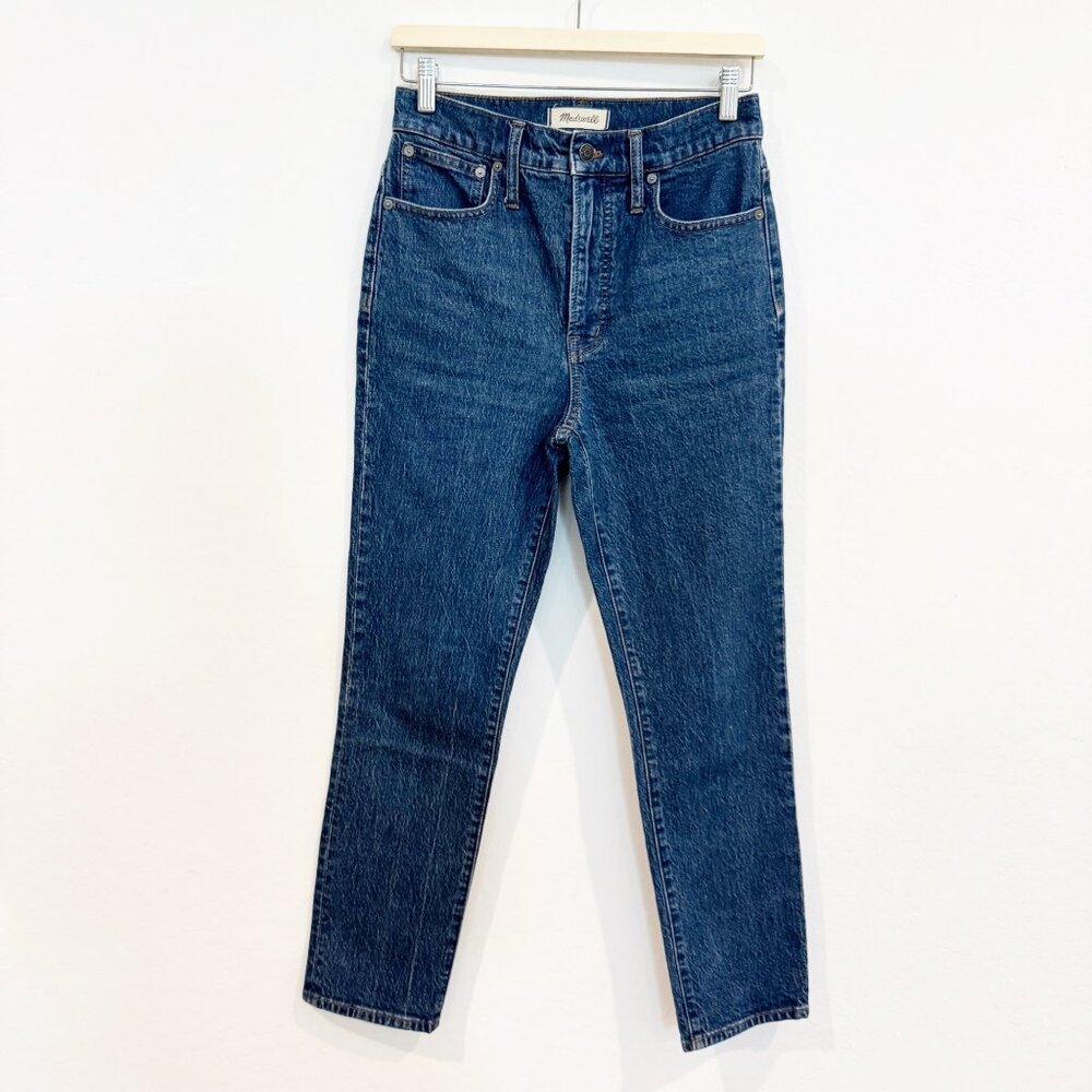 Madewell The Perfect Vintage 90s Tapered High‎ Rise Mom Dark Blue Jeans Size 27 - Picture 3 of 12